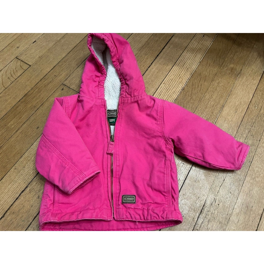Schmidt Workwear Jacket Hot Pink 12 Months Canvas Hooded Toddler Baby